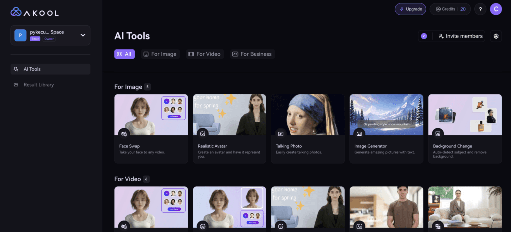 akool dashboard